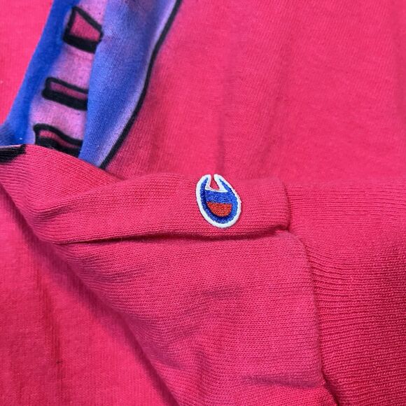 Vintage Pace University Long Sleeve Shirt S Champion USA 90s Airbrush Lopsided - Picture 3 of 9